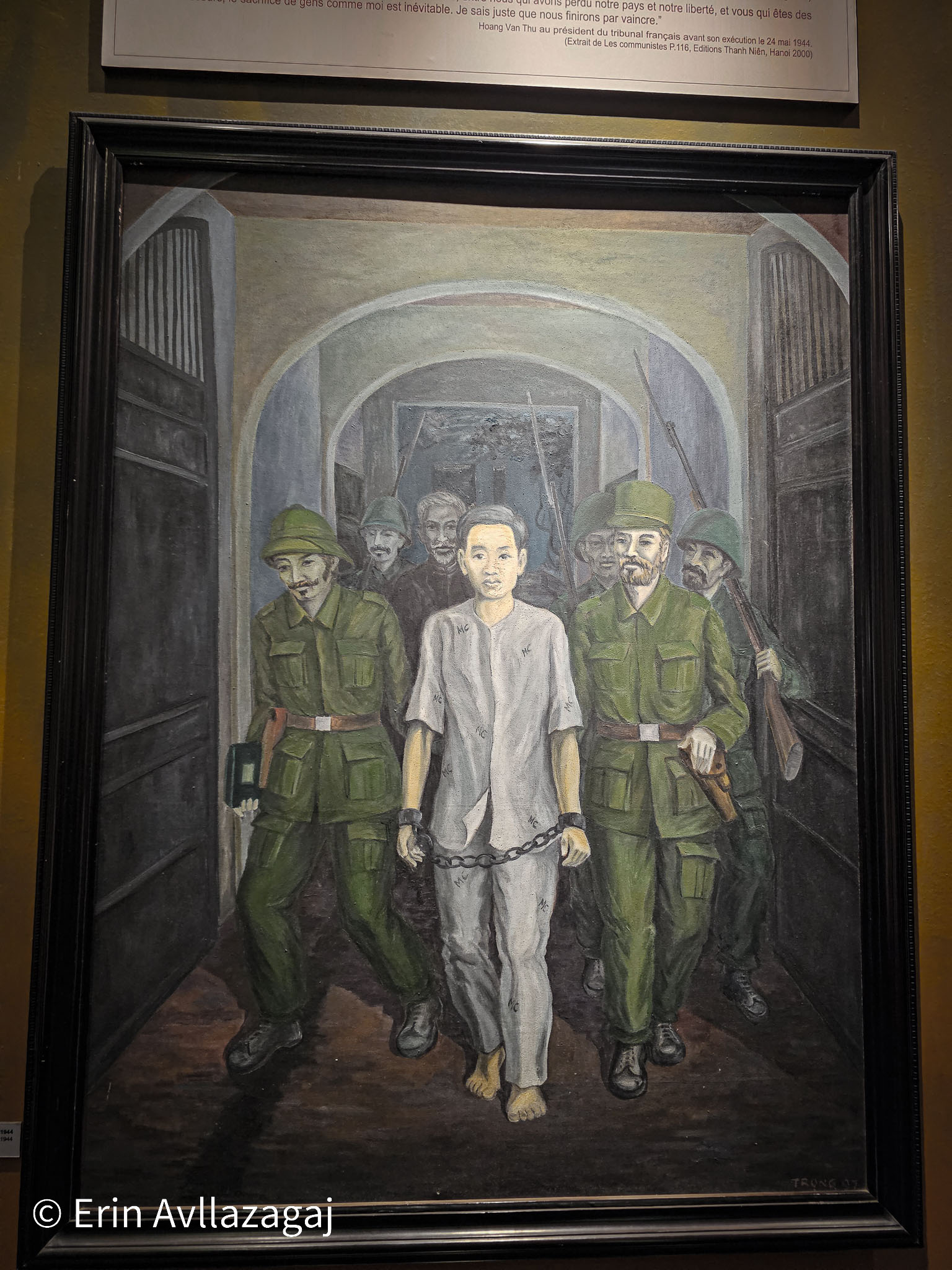 Depiction of an incarceration in the
Hỏa Lò prison.