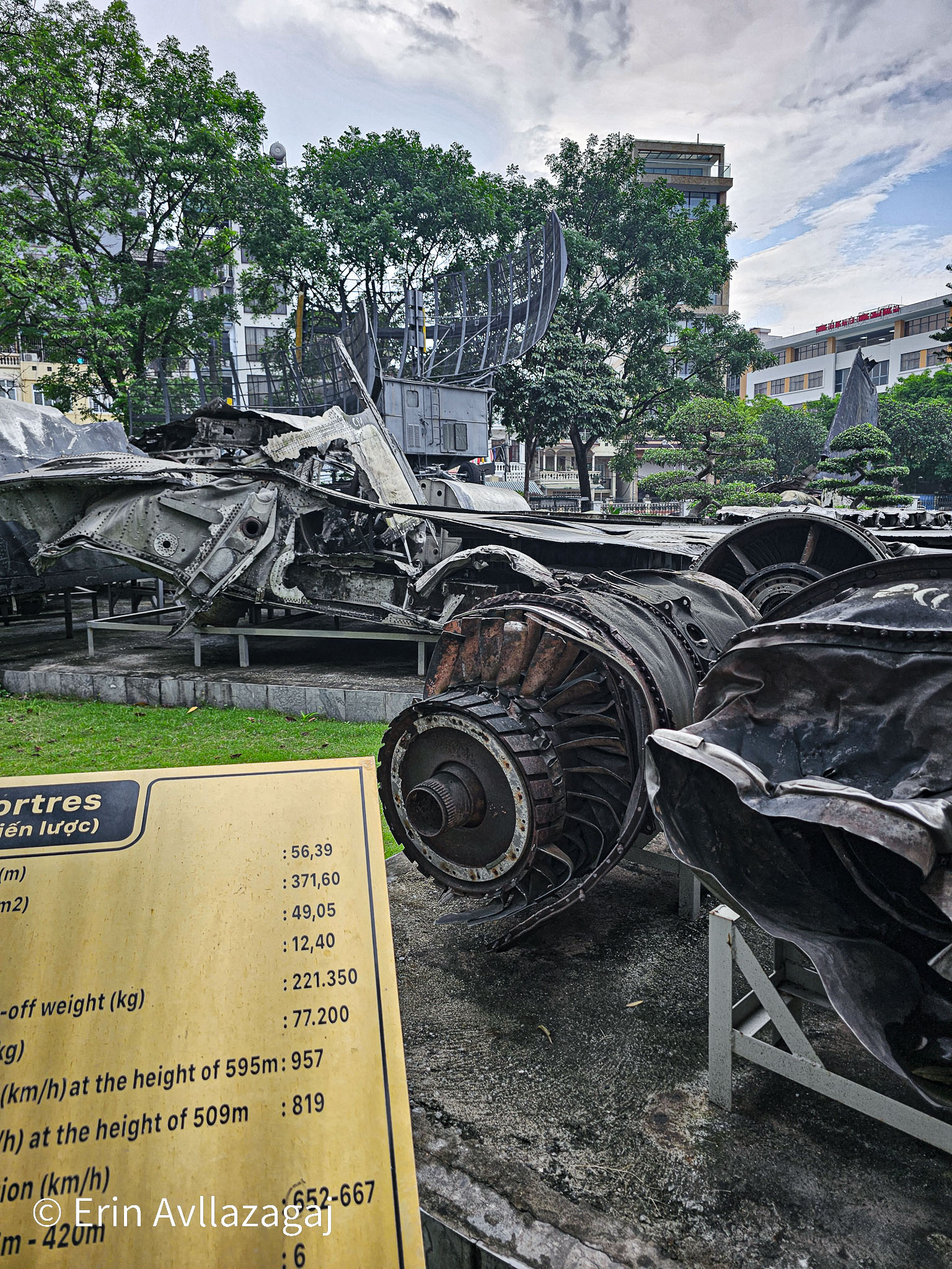 B-52 bomber's pieces.